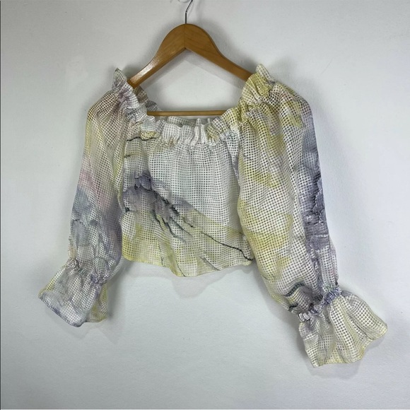 Aje. Cropped Mesh Top Size 6 - Picture 2 of 7